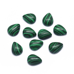Малахит Синтетические малахитовые кабошоны, слеза, 8x6x3 мм