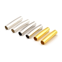 Gemischte Farbe Messingrohr Perlen, gebogenes Rohr, Gemischte Farbe, 25x5 mm, Bohrung: 4.5 mm