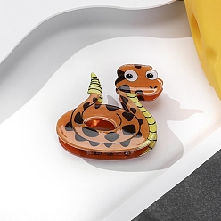 Сэнди Коричневый Заколки для волос в форме когтей из ацетата целлюлозы, аксессуары для волос для женщин и девочек, змея, песчаный коричневый, 70x63 мм