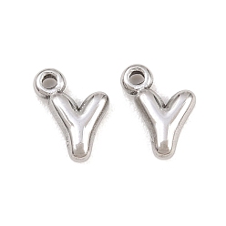 Letter Y 304 подвески из нержавеющей стали, письмо амулеты, Письмо Y, 9.5~10x2.5~9x2.5 мм, отверстие : 1.2 мм