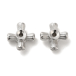 Платина Стойки обшивки латунь микро проложить кубического циркония бусы, без кадмия и без свинца, долговечный, крестик, платина, 9x9x4 мм, отверстие : 1 мм