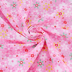 Pink Хлопчатобумажная ткань с цветочным узором, для аксессуаров для одежды, розовые, 1000x1600x0.1 мм