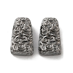 Черный Цвет Металла Текстурированные латунные бусы, без кадмия, без никеля и без свинца, трапециевидные, металлический черный , 14x8.5x6 мм, отверстие : 3.5x2.5 мм