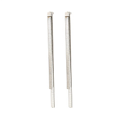 Stainless Steel Color 304 Stainless Steel Stud Earrings, Tassel Earrings, Stainless Steel Color, 90x4mm