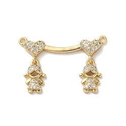 Настоящее золото 16K Кулон из циркония, без кадмия и без свинца, сердце с девушкой, реальный 16 k позолоченный, 18x28x3.5 мм, отверстие : 1.2 мм