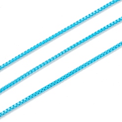 Голубой Латунные цепи, окрашенные распылением, с катушкой, несварные, голубой, 1.5 мм, 32.8 футов (10 м) / рулон