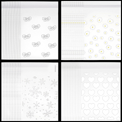 (52) Непрозрачная лаванда 4 сумки 4 стили прозрачные пакеты для хранения из полипропилена с принтом, пакеты с самоуплотнением, прямоугольные, разноцветные, 12~13.1x8x0.01 см, 50 шт / пакет, 1 сумка / стиль