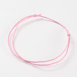 Pink Регулируемые парафинированные браслеты шнур, розовые, 50~100 мм (2 дюйм ~ 3-7/8 дюйм)