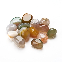 Mixed Color Natural Agate, Undrilled/No Hole Beads, Dyed, Tumbled Stone, Vase Filler Gems, Nuggets, Mixed Color, 15~25mm