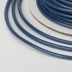 Marine Blue Eco-Friendly Korean Waxed Polyester Cord, Marine Blue, 2mm, about 90yards/roll(80m/roll)