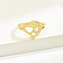 Letter X Латунные алфавитные регулируемые кольца для женщин, без кадмия, без никеля и без свинца, с сердцем, Письмо X, 17 мм, размер США 6 1/4 (16.7 мм)