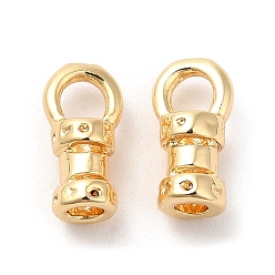 Настоящее золото 18K Латуни мозг заканчивается, заглушки с отверстием, колонка, для принадлежностей для изготовления сумок и ткани, без кадмия, без никеля и без свинца, реальный 18 k позолоченный, 7x4x3 мм, отверстие : 1.8 мм