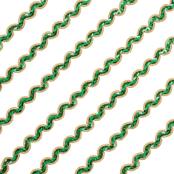Зеленый 1лента с волнистыми пайетками из ПК, кружевной отделкой, аксессуары для одежды, зелёные, 3/8 дюйм (10 мм)