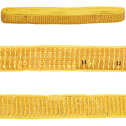 Золотистый Полиэстер с ПВХ-пайетками, кружевная лента, аксессуары, золотые, 25x0.5 мм