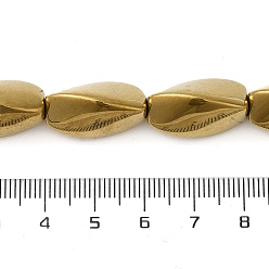 Golden Plated Electroplated Non-magnetic Synthetic Hematite Beads Strands, Long-Lasting Plated, Twist, Golden Plated, 20~21x11.5~12x11mm, Hole: 1.8mm, about 20pcs/strand, 16.02''(40.7cm)