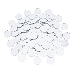Silver Glass Mosaic Mirror Tiles, for Home Decoration or DIY Crafts, Hexagon, Silver, 25x10x1.2mm, 200pcs/box