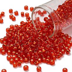(25) Silver Lined Light Siam Ruby Тохо 6/0 круглые бусины, японский бисер, (25) светлый сиамский рубин с серебряной подкладкой, 4 мм, отверстие : 1.5 мм, Около 840 шт / 50 г
