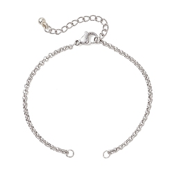 Нержавеющая Сталь Цвет 304 изготовление браслетов-цепочек из нержавеющей стали, не тускнеет, цвет нержавеющей стали, 6.69 дюйм (17 см)