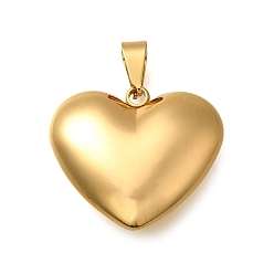 Золотой 304 подвески из нержавеющей стали, шарма сердца, золотые, 23.5x26.5x9 мм, отверстие : 8x4 мм