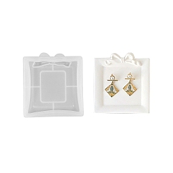 Квадрат Ювелирная тарелка в форме банта своими руками, силиконовая форма, формы для литья смолы, для уф-смолы, изготовление изделий из эпоксидной смолы, квадратный, 109x100x21 мм