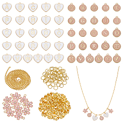 Золотой Набор для самостоятельного изготовления подвески для бокала вина, в том числе железные шариковые цепи, латунные соединения шаровой цепи, сплавные кольца и эмалевые подвески, золотые, Кулон : 14~17x12~14.5x2~3 мм, отверстие : 1.5~2 мм