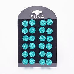 229_Голубой Циркон Подарок для валентина для нее, 925 серьги из стерлингового серебра австрийского хрусталя, мяч серьги, круглые, 229 Синие циркон, 8 мм