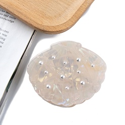 Светло-коричневый Заколки для волос из пвх, с имитацией жемчужина бисера, формы раковины, загар, 66x52 мм