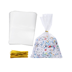 Прозрачный 100 шт. целлофановые упаковочные пакеты OPP, прямоугольные, прозрачные, 24.2x16x0.01 см