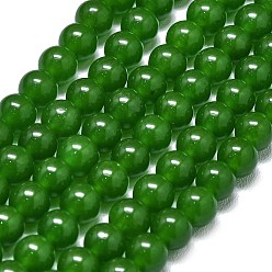 Темно-Зеленый Натуральный Malaysia нефритовые бусы пряди, окрашенная и подогревом, круглые, темно-зеленый, 6~6.5 мм, отверстие : 1 мм, около 60~62 шт / нитка, 14.96 дюйм (38 см)