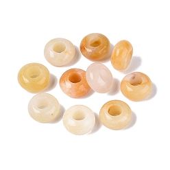 Topaz Jade Natural Topaz Jade European Beads, Large Hole Beads, Rondelle, 13~14.5x6.5~8.5mm, Hole: 5.5~6mm