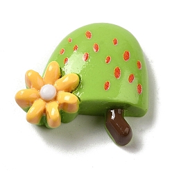 Зелено-Желтый Симпатичные кабошоны из непрозрачной смолы, для изготовления ювелирных изделий, зеленый желтый, 24x25.5x8.5 мм