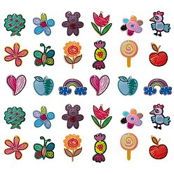 (52) Непрозрачная лаванда 30 шт 15 стиль прозрачные акриловые подвески, 3 d распечатано, разнообразные, разноцветные, 2 шт / стиль