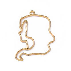 Virgo Zinc Alloy Open Back Bezel Pendants, For DIY UV Resin, Epoxy Resin, Pressed Flower Jewelry, Twelve Constellations, Golden, Virgo, 49x32x2.5mm, Hole: 2m