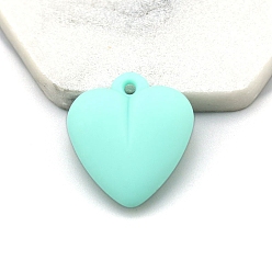 Аквамарин Пластиковые подвески, сердце, аквамарин, 35x32 мм