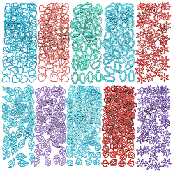 (52) Непрозрачная лаванда 500 шт. 10 стиль распыления краски 430 кабошоны из нержавеющей стали, аксессуары для украшения ногтей, сердце и снежинка и лист, разноцветные, 0.5x0.55x0.03 см, 50 шт / стиль