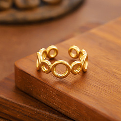 Ring 304 открытые кольца-манжеты из нержавеющей стали для женщин, золотые, кольцо, внутренний диаметр: 15~20 мм