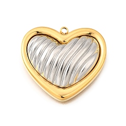 Сердце 304 подвески из нержавеющей стали, золотые и нержавеющая сталь цвет, сердце, 21.5x24x7 мм, отверстие : 1.5 мм