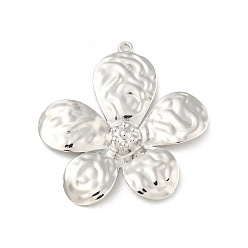 Платина Стойки обшивки латунные подвески, долговечный, без кадмия и без свинца, цветок, платина, 39.5x36.5x4.5 мм, отверстие : 1.6 мм