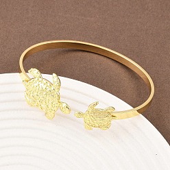 Turtle Браслеты-манжеты из латуни с морскими организмами для женщин, реальный 18 k позолоченный, черепаха, внутренний диаметр: 2-5/8 дюйм (6.75 см)