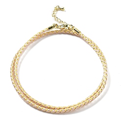 чертополох Изготовление плетеных ожерелий из полиэфирного шнура, с латунной фурнитурой , нержавеющая сталь застежками, долговечный, золотые, чертополох, 18-3/4 дюйм (47.5 см)