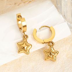 Звезда Серьги из 304 нержавеющей стали, золотые, звезда, 35 мм