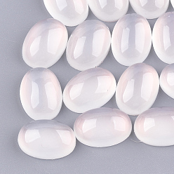 Linen Translucent Resin Cabochons, Oval, Linen, 14x10x4mm
