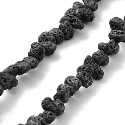Lava Rock Natural Lava Rock Beads Strands, Frosted, Nuggets, 2.5~3.5x4~8x4~8mm, Hole: 0.8mm, 16.14 inch(41cm)