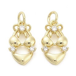 Настоящее золото 18K Латунные микро проложить кубического циркония подвески, бикини, долговечный, стойки покрытие, без свинца и без кадмия, ионное покрытие (ip), с целью перехода в кольце, реальный 18 k позолоченный, 16.5x9.5x3.5 мм