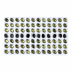 Yellow Green Translucent K9 Glass Cabochons, Flat Back, Oval, Yellow Green, 8x6x3.5mm, about 84pcs/bag