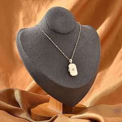 Rectangle Ожерелья-медальоны из прозрачного кубического циркония, золотая латунь фото ожерелья, реальный 18 k позолоченный, прямоугольные, 17.87 дюйм (45.4 см)