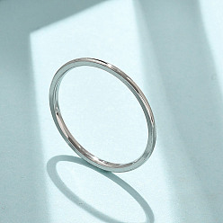 Нержавеющая Сталь Цвет 304 кольца плоские из нержавеющей стали, цвет нержавеющей стали, 1 мм, размер США 7 1/4 (17.5 мм)