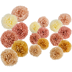 (52) Непрозрачная лаванда 18шт. 18 стили, декоративные бумажные цветы-шары для вечеринки, свадьбы, дома и улицы, с полиэфирным кордом, разноцветные, 208~310x29~32.5x7~12 мм, 1 шт / цвет