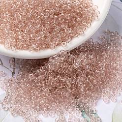 (RR155) Transparent Light Tea Rose MIYUKI Round Rocailles Beads, Japanese Seed Beads, 8/0, (RR155) Transparent Light Tea Rose, 8/0, 3mm, Hole: 1mm, about 19000~20500pcs/pound