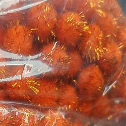 Темно-Оранжевый Ручной работы поделок кукла ремесло Pom Pom Pom Pom пряжи шарики, с металлического корда, темно-оранжевый, 3 см, около 500 шт / упаковка
